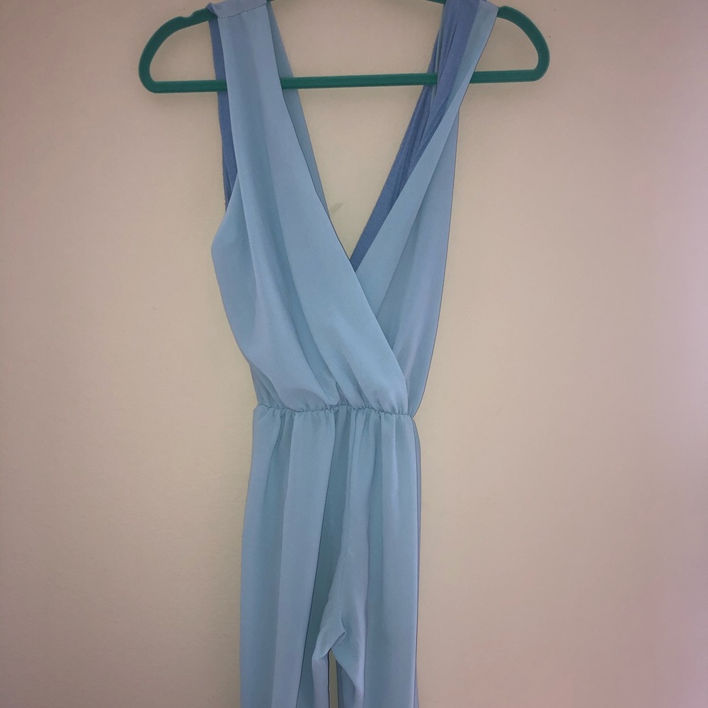 Boohoo baby blue jumpsuit